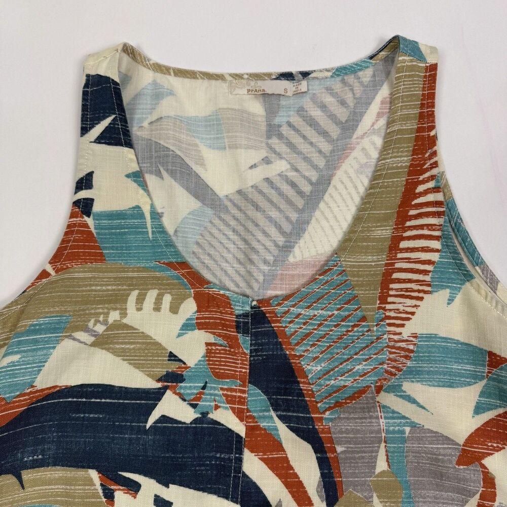 PRANA McKenzie Tank Tie Front Sleeveless Atlantic Paloma Print Women's Small - Picture 5 of 9